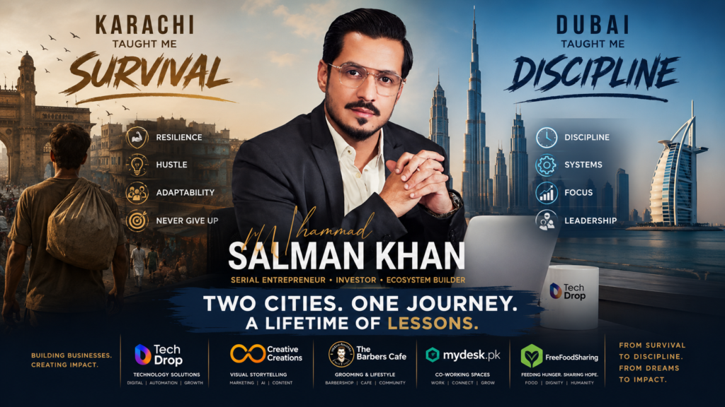 From the streets of Karachi, where I learned survival, to Dubai's corporate world, where I mastered discipline. My journey through two cities.